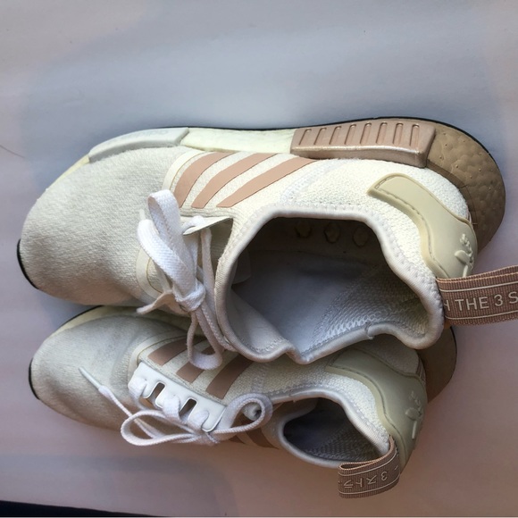 Adidas NMDR1 Shoes Art EE174 womens SZ 9 women’s white blush 3stripe - Picture 5 of 7